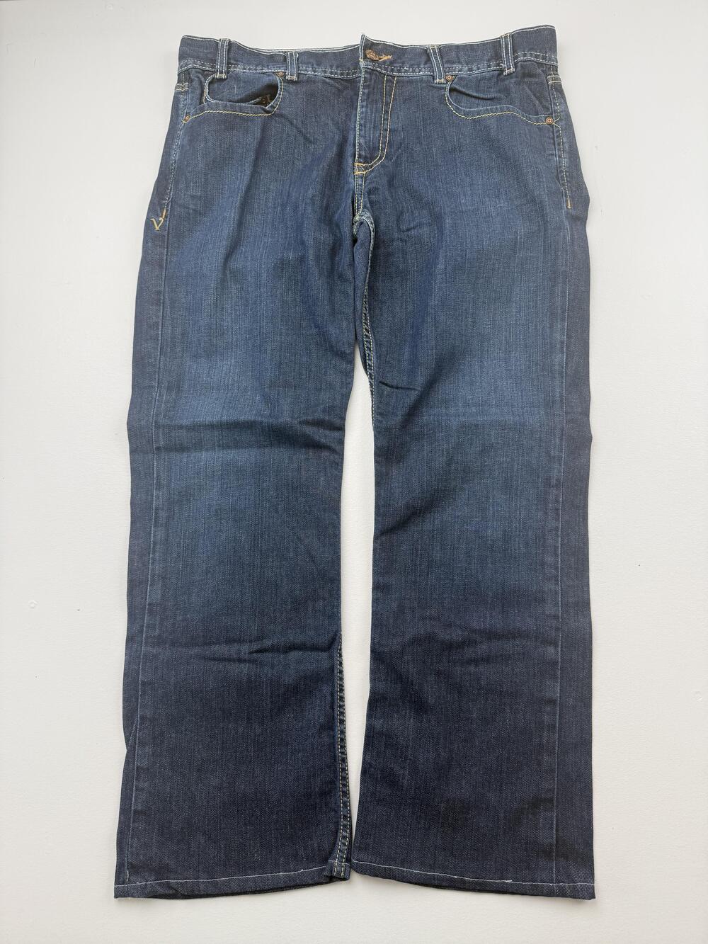 Denim Of Virtue Jeans Mens 36 Blue Dark Wash Denim Regular Straight Made USA